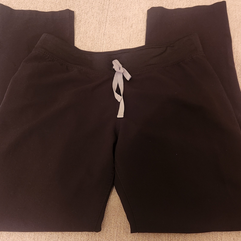 Black Lounge Pants with Gray Drawstring